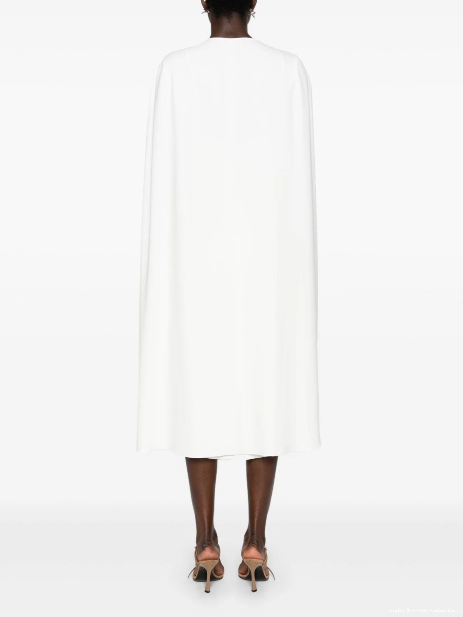 Affordable crepe McCartney dress cape Women Stella crew-neck 0806